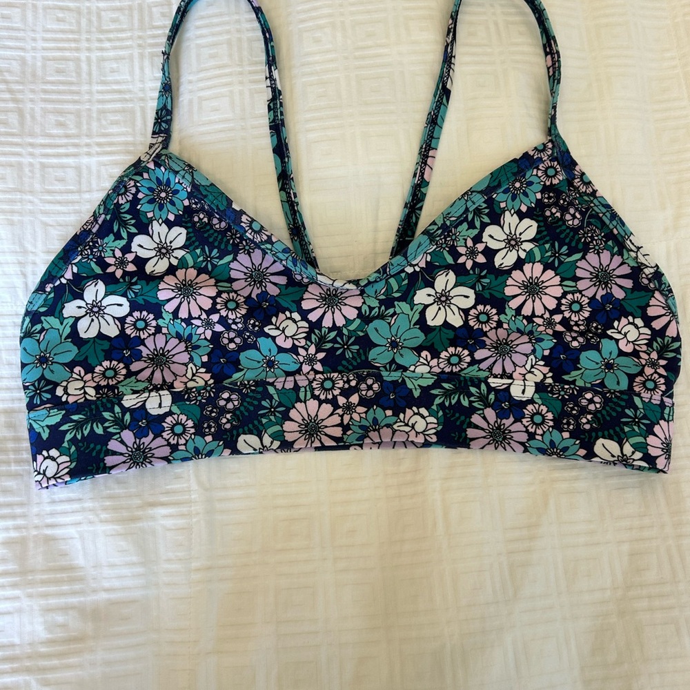 Jolyn Clothing Floral bikini top “Mara” Blue and Green